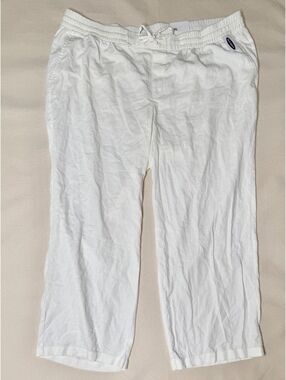 Old Navy Women’s XXL White Linen Blend Wide Leg Pull-On Pants NWT